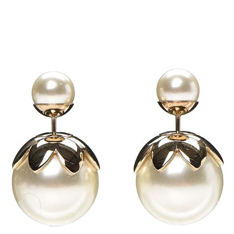 dior initial pearl earrings|christian dior tribal pearl earrings.